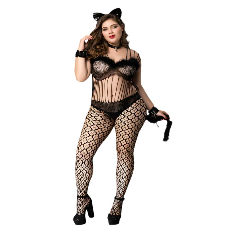 One-piece plus size cat girl sexy lingerie