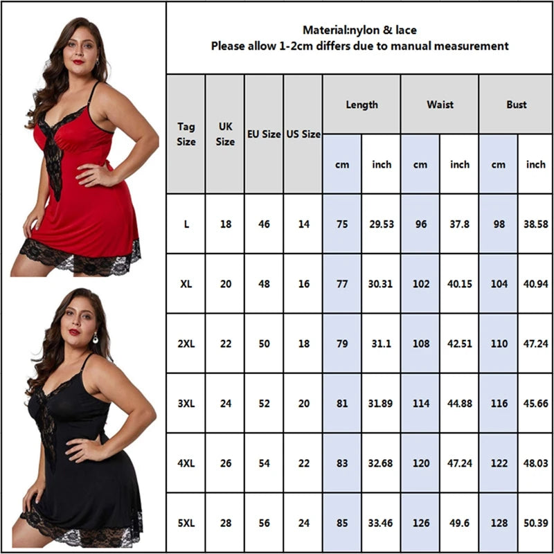 Women Spaghetti Straps Nightgowns Lace Sexy Sleepdress Plus Size Nightdress Satin Lingerie