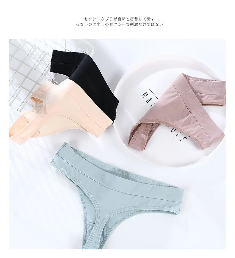 3 Pcs/Set Women Panties G-String Underwear Fashion Thong Sexy Cotton Panties