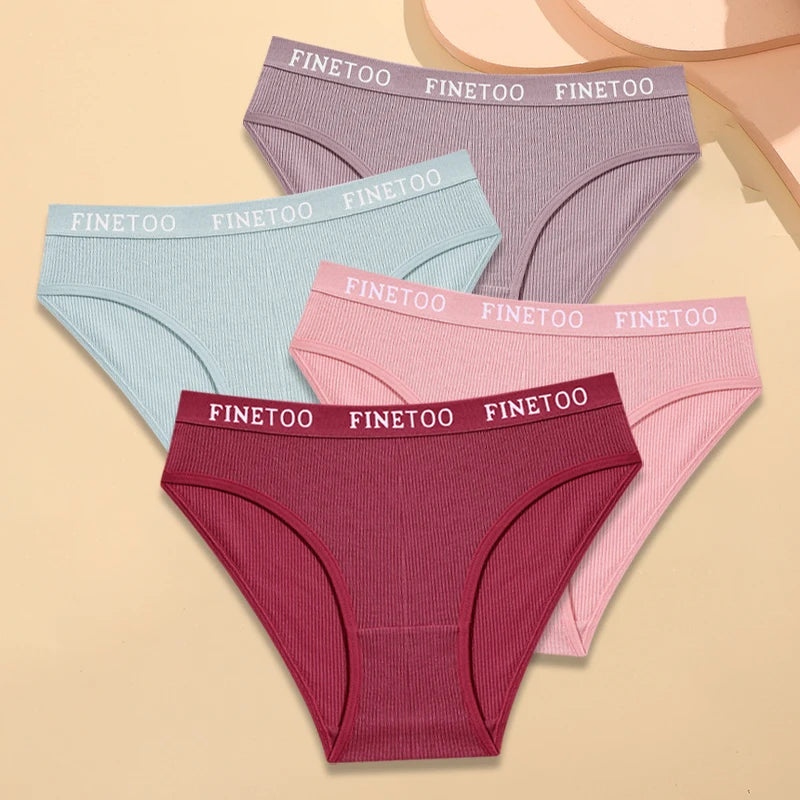 4Pcs Cotton Striped Panties