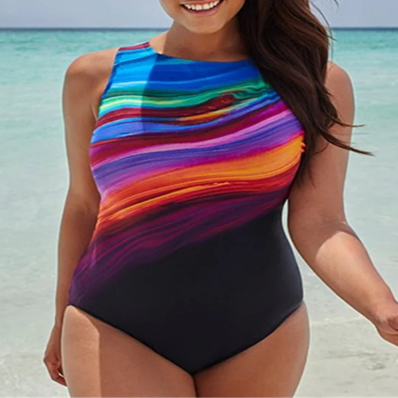 One-Piece Large Size Push Up Swimsuit