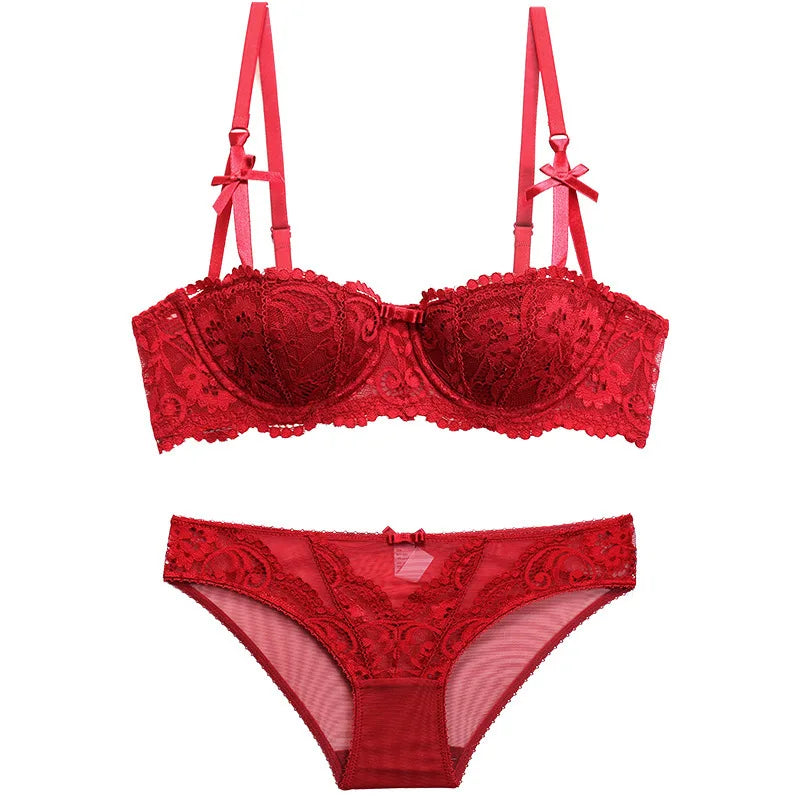 Sexy Bra Set Women Lace Push Up Seamless