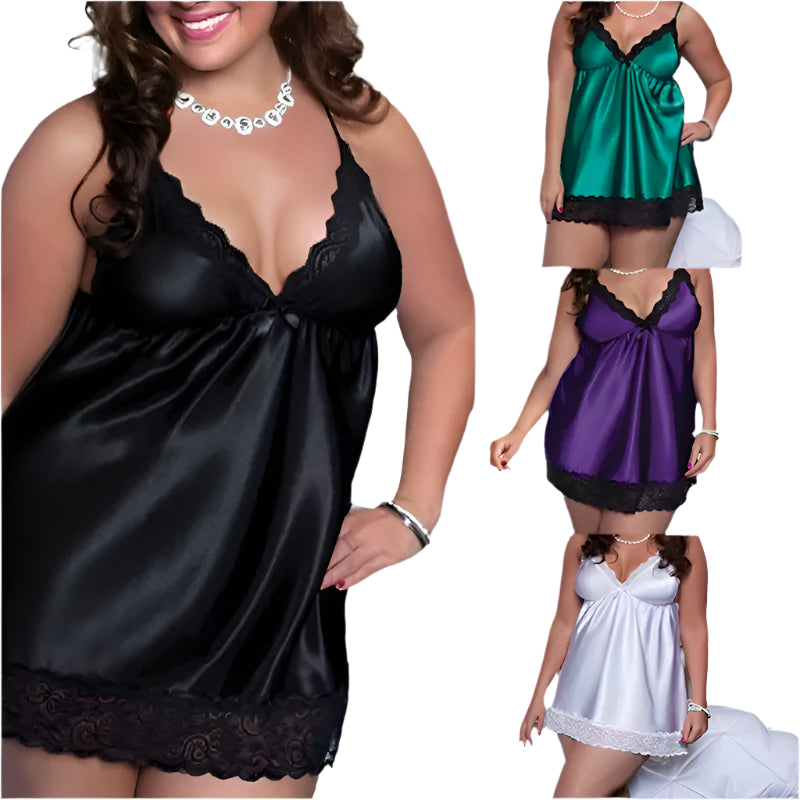 Plus Size XL-5XL Lace Satin  Lingerie