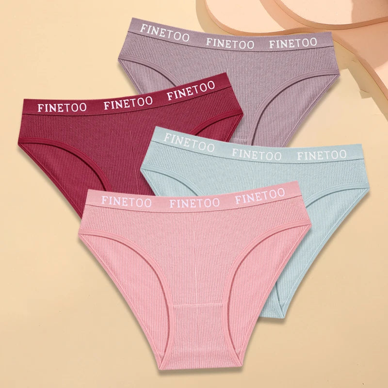 4Pcs Cotton Striped Panties