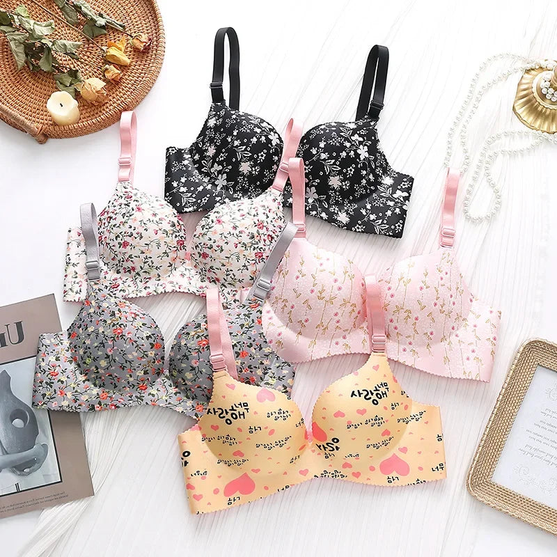 Floral Print Bras Push Up Bra
