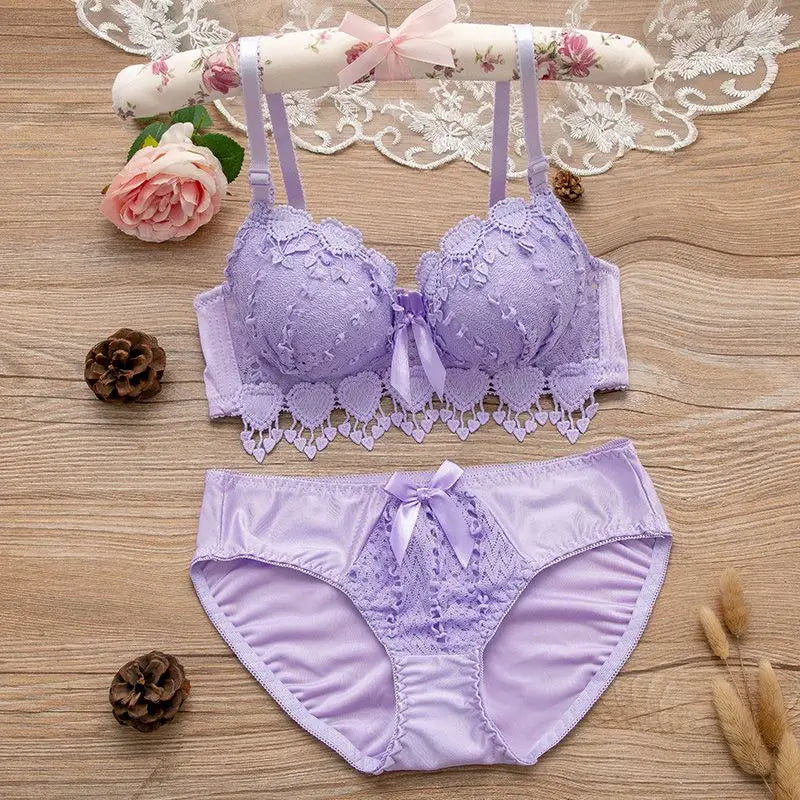 Bra Set Women Lace Underwear Set Embroidery Bra Set A B Cup