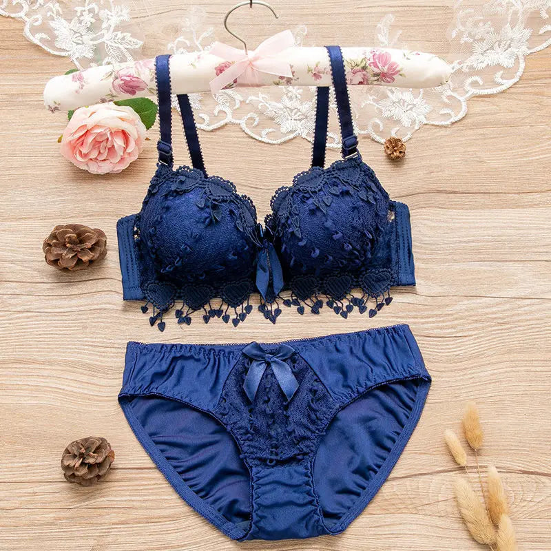 Bra Set Women Lace Underwear Set Embroidery Bra Set A B Cup