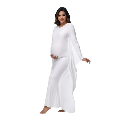 Women Pregnancy Photoshoot Maxi Batwing Sleeve Bodycon Long Maternity Dress