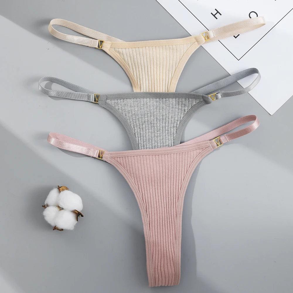 3PCS/Set Sexy Thong Women Panties Cotton  Women G-String