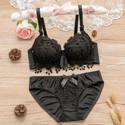 Women Lace Underwear Set Embroidery Bra Set A B Cup