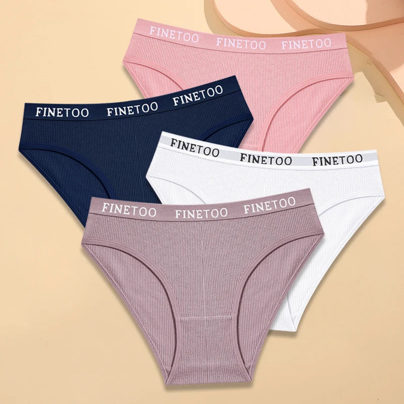 4Pcs Cotton Striped Panties