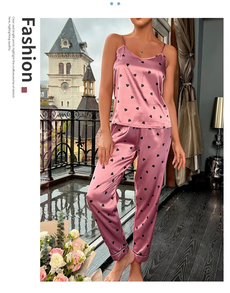 Women Satin Silk Pajamas Sets