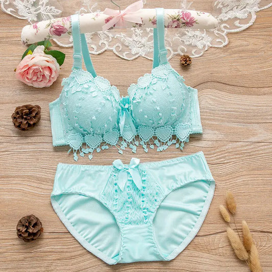 Bra Set Women Lace Underwear Set Embroidery Bra Set A B Cup