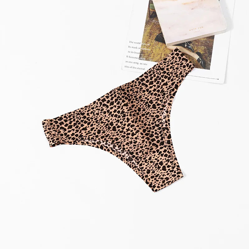 3PCS/Set Women's Panties Fashion Low Rise Leopard Bikini Sexy Seamless Underwear