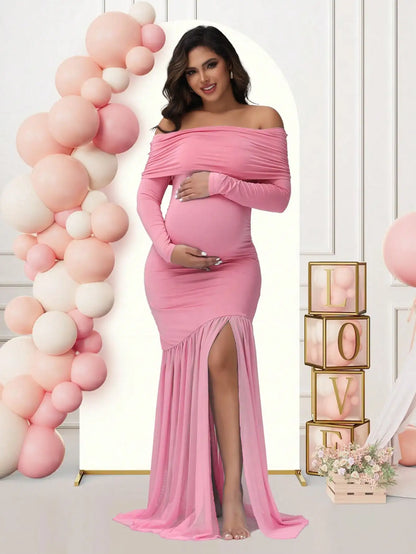 Maternity Off-Shoulder Dresses For Photoshoot