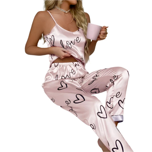 Women Satin Silk Pajamas Sets