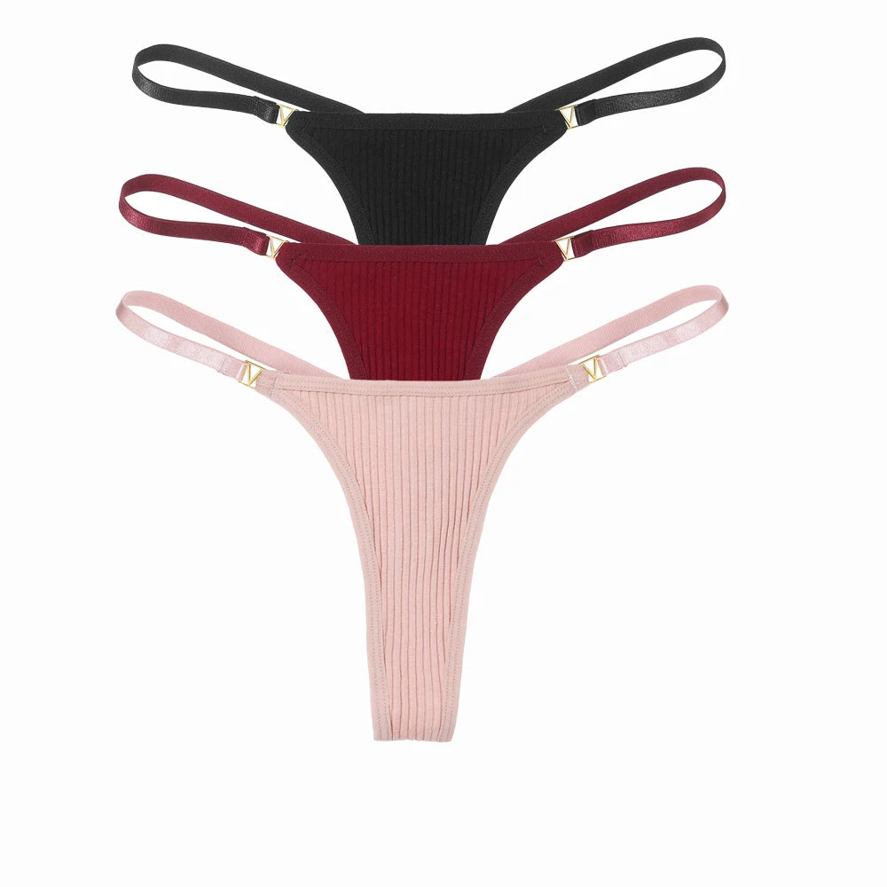 3PCS/Set Sexy Thong Women Panties Cotton  Women G-String