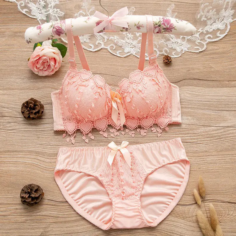 Bra Set Women Lace Underwear Set Embroidery Bra Set A B Cup