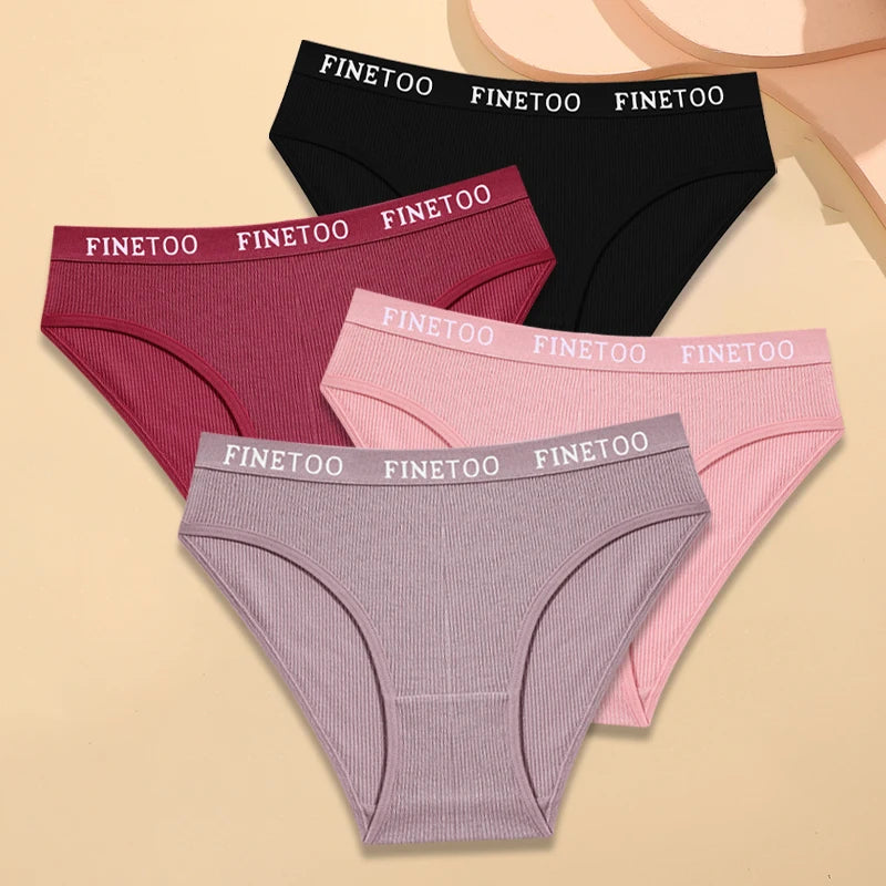 4Pcs Cotton Striped Panties