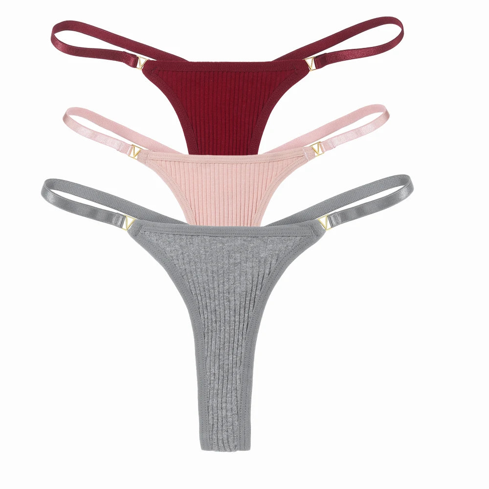 3PCS/Set Sexy Thong Women Panties Cotton  Women G-String