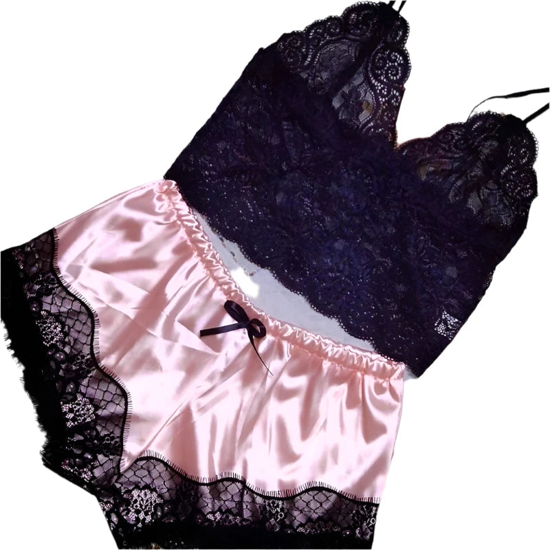 1 Set Women's Lace Sleepwear  Pajamas Lingerie