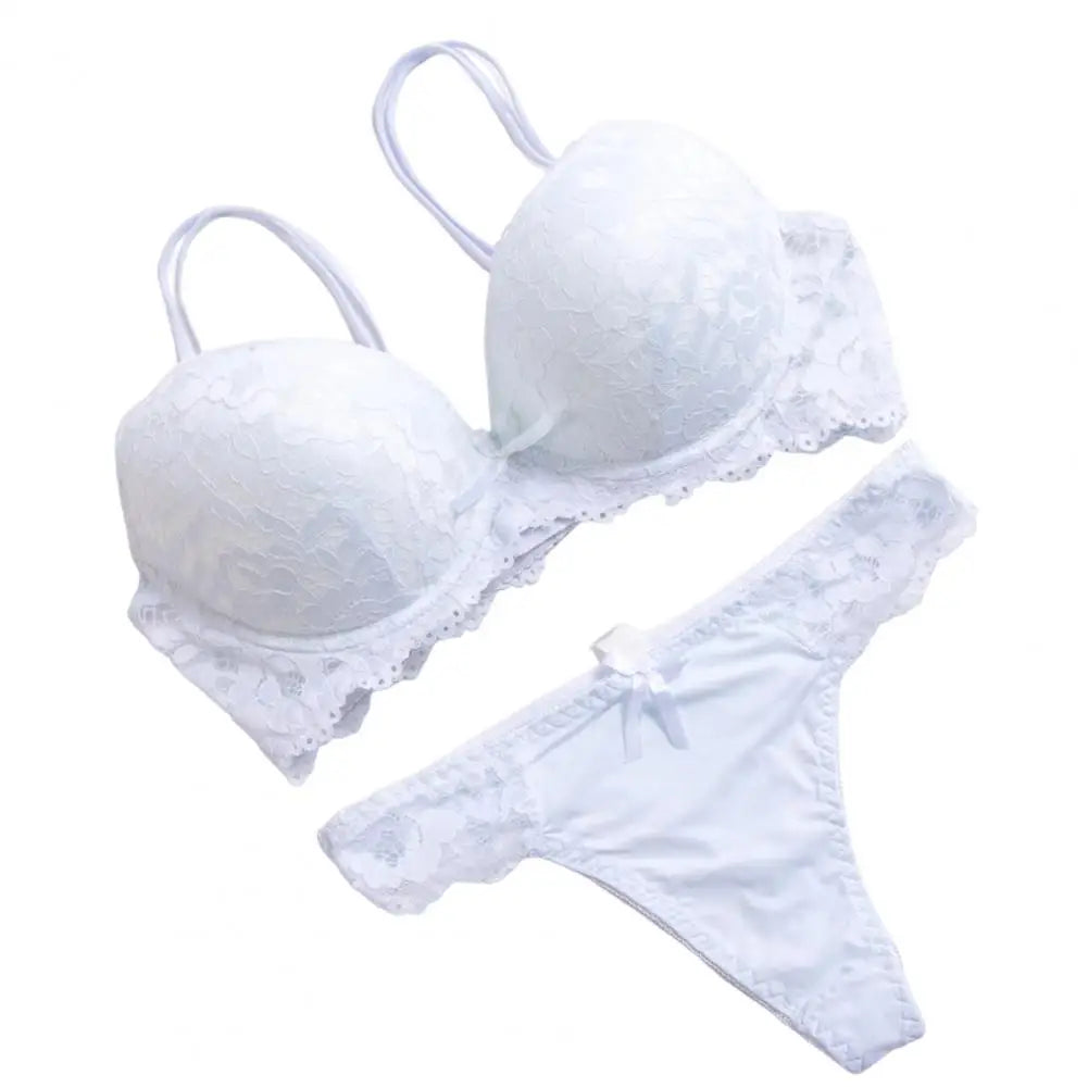 Floral Embroidery Women Underwear Set Lace Push Up Bra Set