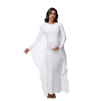 Women Pregnancy Photoshoot Maxi Batwing Sleeve Bodycon Long Maternity Dress