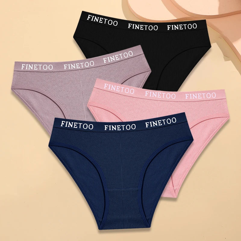 4Pcs Cotton Striped Panties