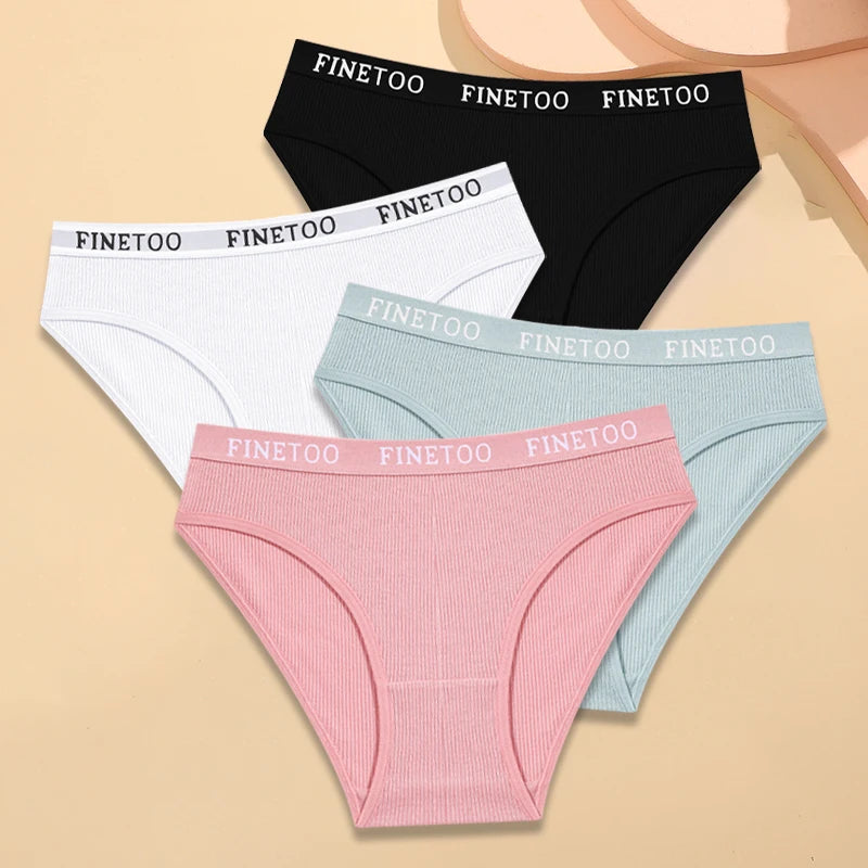 4Pcs Cotton Striped Panties