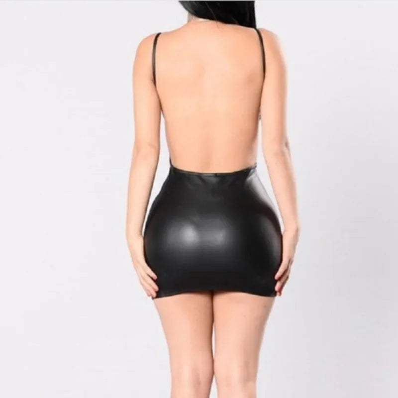 Sexy Faux Leather Dress