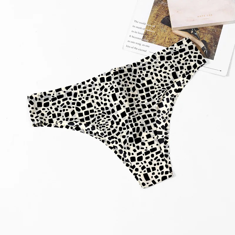 3PCS/Set Women's Panties Fashion Low Rise Leopard Bikini Sexy Seamless Underwear