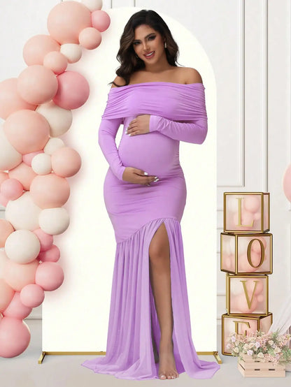 Maternity Off-Shoulder Dresses For Photoshoot