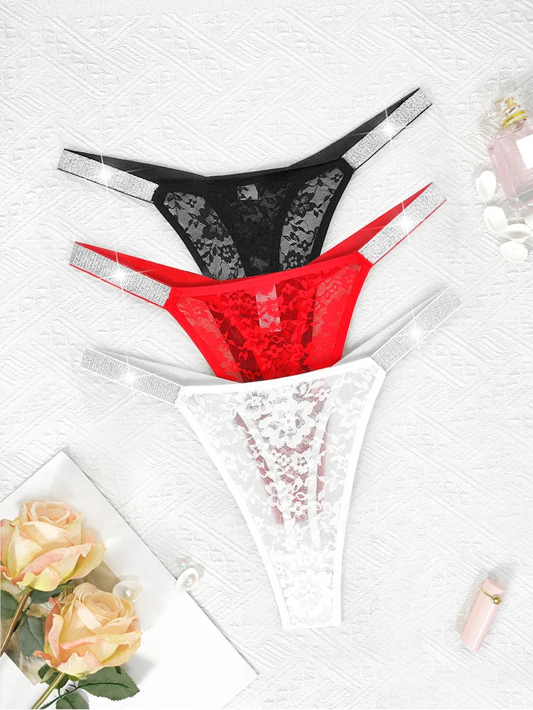 3pcs Sexy Thongs Lace Women Underwear