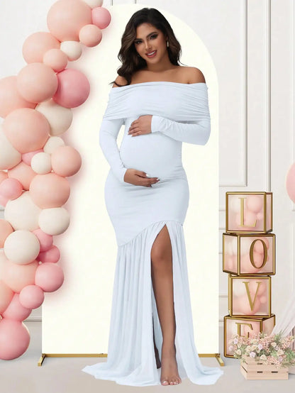 Maternity Off-Shoulder Dresses For Photoshoot