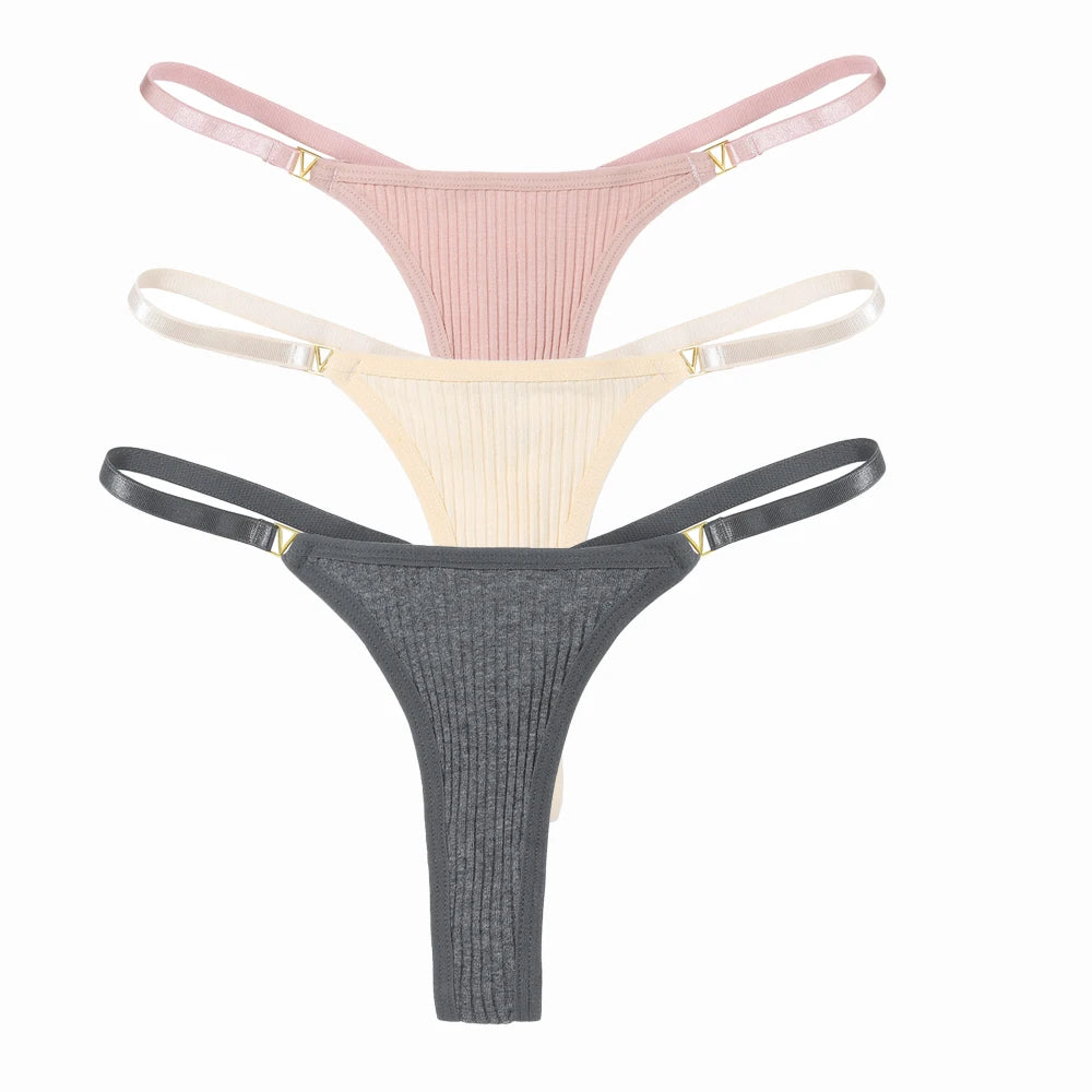 3PCS/Set Sexy Thong Women Panties Cotton  Women G-String