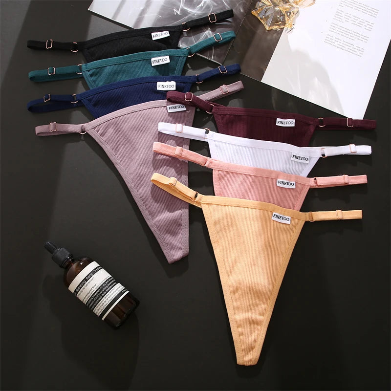 3PCS/Set Seamless Cotton Thong Adjustable Low Waist Women Thongs