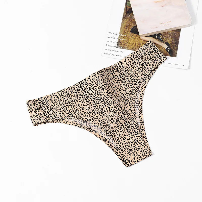 3PCS/Set Women's Panties Fashion Low Rise Leopard Bikini Sexy Seamless Underwear