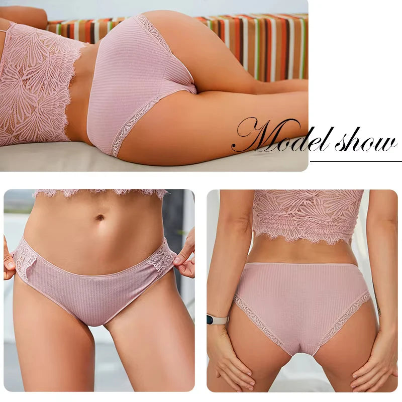 3Pcs/set Women Cotton Panties M-2XL Low-Rise Underwear