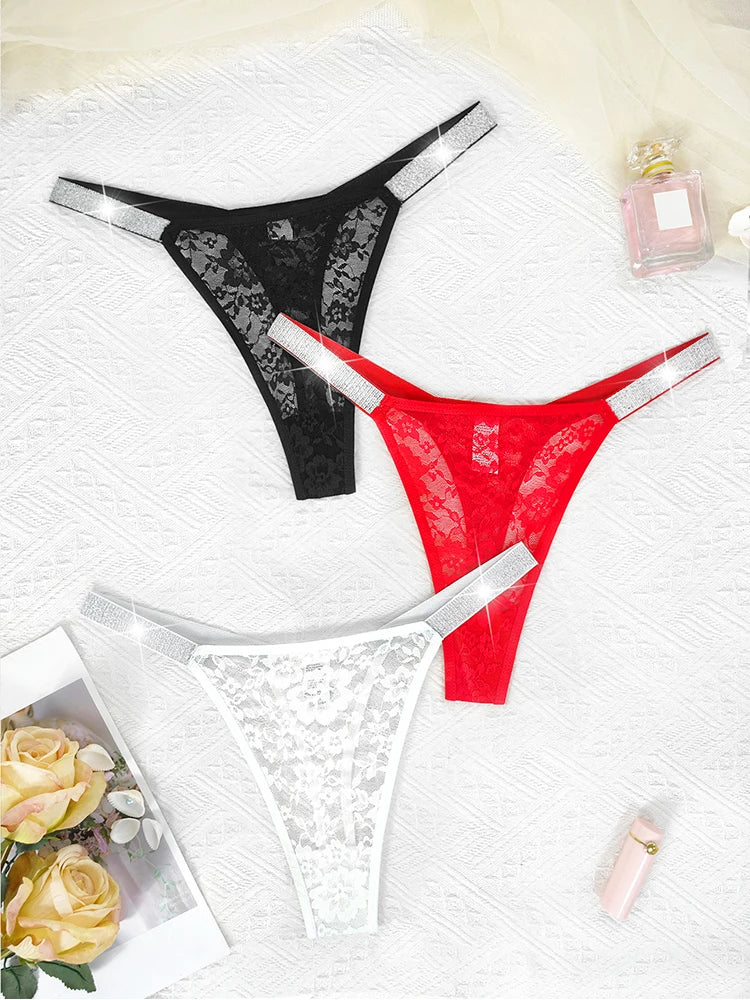 3pcs Sexy Thongs Lace Women Underwear