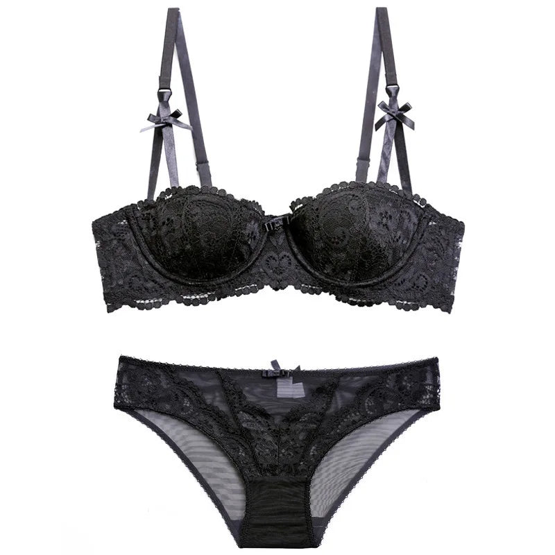 Sexy Bra Set Women Lace Push Up Seamless