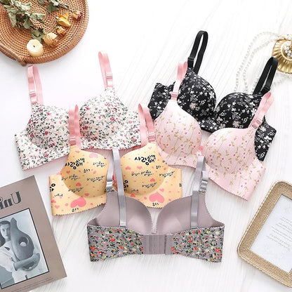 Floral Print Bras Push Up Bra