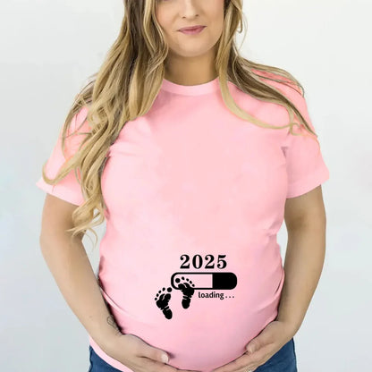 2025 Loading Print Funny Maternity  T-shirt