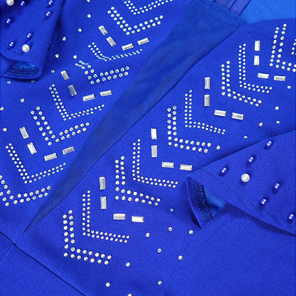 Beaded Rhinestone Plus Size Women Dress
