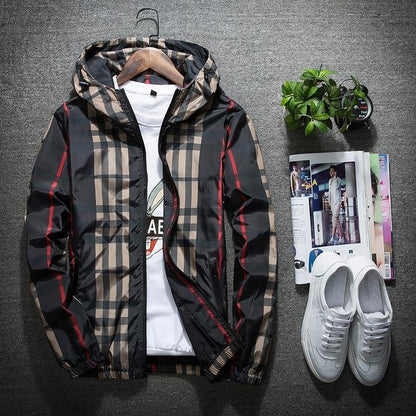 Men Hooded Luminous Zipper Jacket
