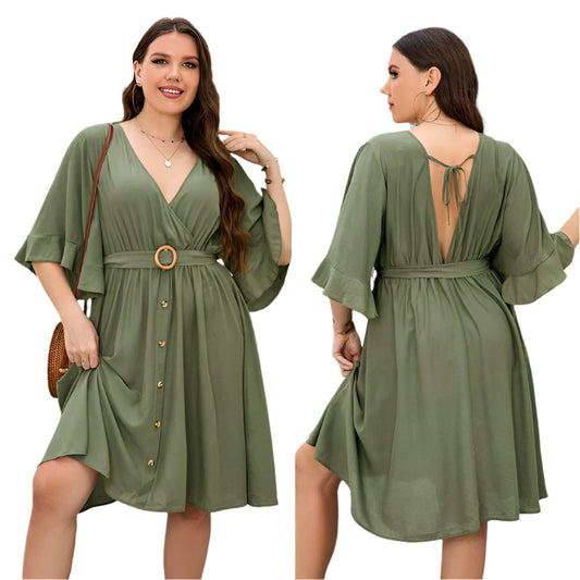 Plus Size Fat Women Dress Fashion Party Skirt