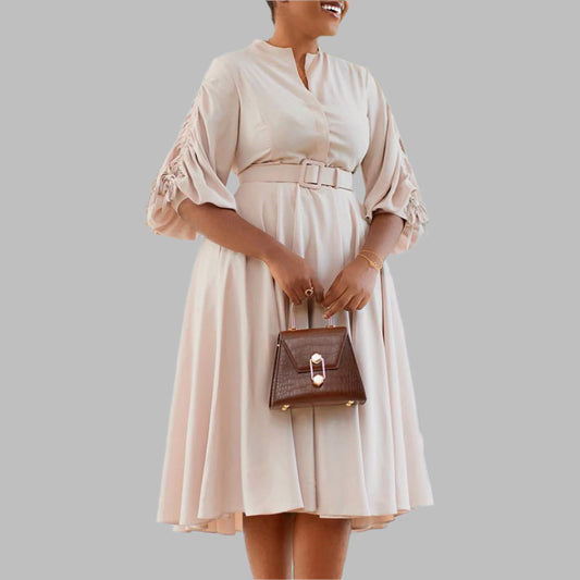 Temperament Plus Size Pleated Dress