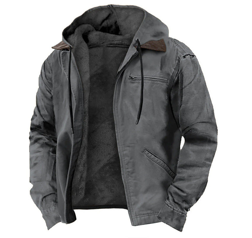 Winter Hooded Warm Fleece Zip-up Jacket