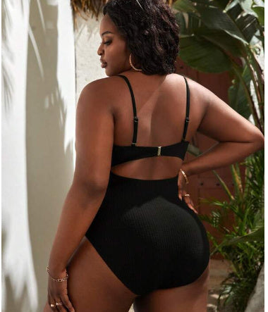 Women's Plus Size One-piece Solid Color Breathable Swimsuit
