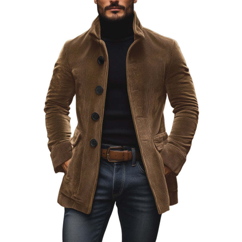 Pocket Button Solid Color Men Blazer