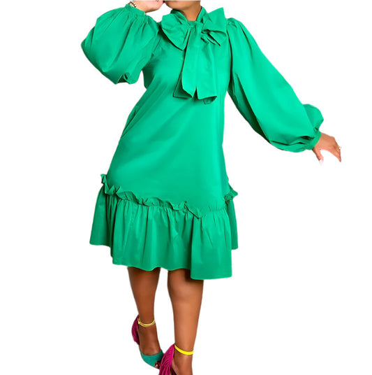 Loose Plus Size Casual Ruffle Dress